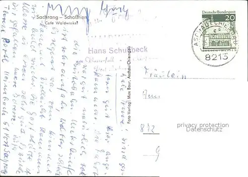 Sachrang Chiemgau Schossrinn Cafe Waldwinkel Kat. Aschau i.Chiemgau