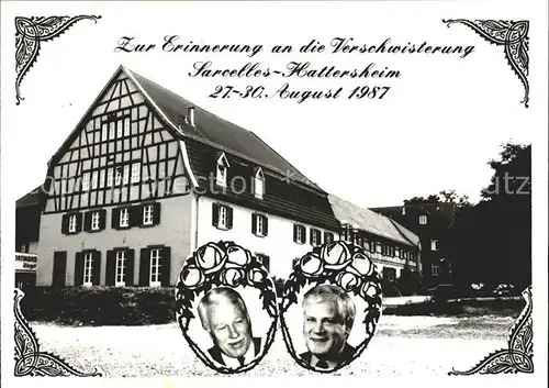 Hattersheim Main Zur Erinnerung Verschwisterung Sarcelles  Kat. Hattersheim am Main