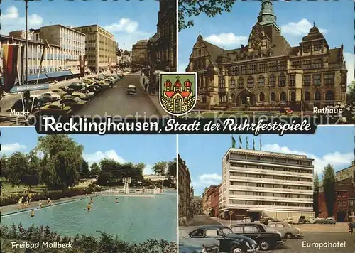 Recklinghausen Westfalen Europahotel Rathaus Freibad Mollbeck Kat. Recklinghausen