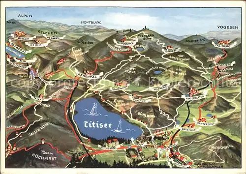 Titisee Neustadt Panoramakarte Kat. Titisee Neustadt