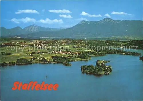 Staffelsee Fliegeraufnahme mit Seehausen Murnau Ohlstadt Kat. Murnau a.Staffelsee