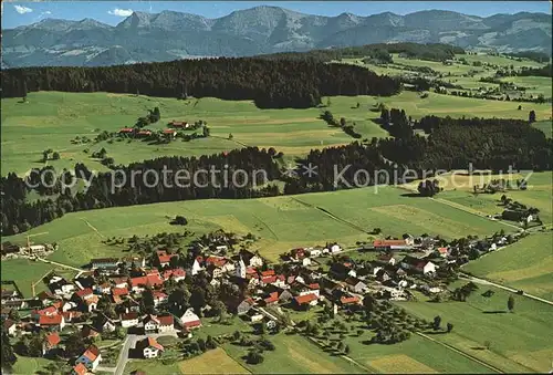 Ellhofen Allgaeu Fliegeraufnahme mit Nagelfluhkette Kat. Weiler Simmerberg