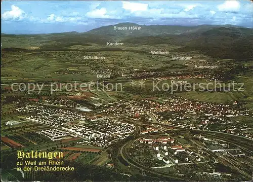 Haltingen Fliegeraufnahme Blauen Kandern Schallbach Otlingen Binzen  Kat. Weil am Rhein