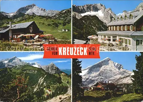 Garmisch Partenkirchen Am Kreuzeck Hochalm Alpspitze Kreuzeckhaus Zugspitze Kreuzjochgipfel  Kat. Garmisch Partenkirchen