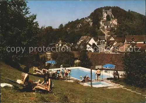 Berneck Altensteig Gasthaus Traube Schwimmbad Kat. Altensteig