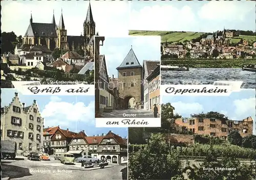 Oppenheim St Katharinenkirche Ruine Landskrone Marktplatz Rathaus Gautor Kat. Oppenheim Rhein