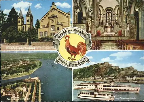Arenberg Koblenz Roter Hahn Wallfahrtskirche Festung Ehrenbreitstein  Kat. Koblenz