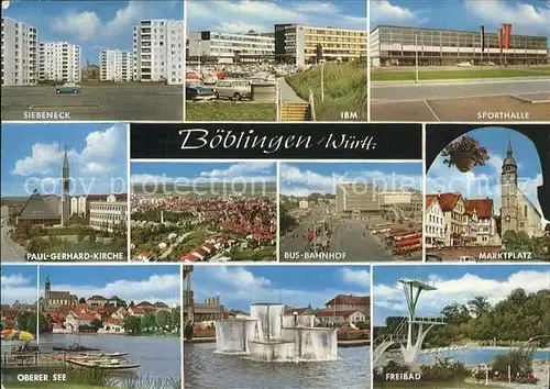 Boeblingen Siebeneck IBM Sporthalle Marktplatz Freibad Bus Bahnhof Kat. Boeblingen