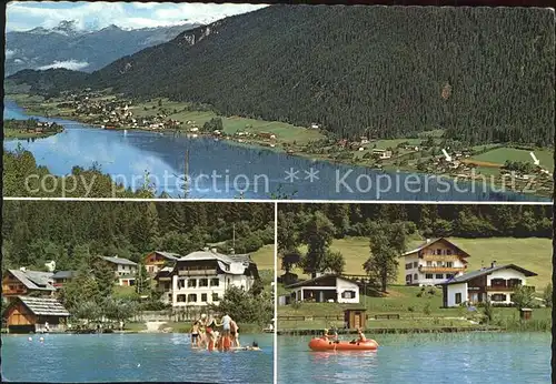 Weissensee Kaernten Fliegeraufnahme Gaestehaus Bergblick und Obergasser Kat. Weissensee