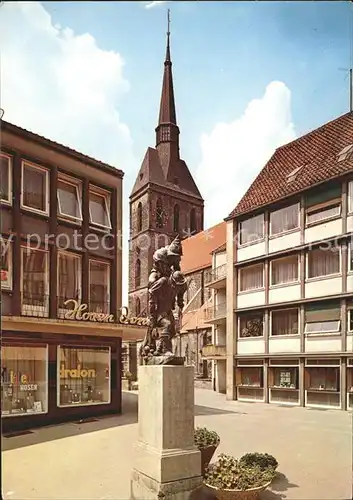 Hildesheim St Andreaskirche und Huckup Denkmal Kat. Hildesheim