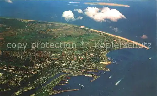 Cuxhaven Nordseebad mit Doese Duhnen und Sahlenburg Fliegeraufnahme Kat. Cuxhaven