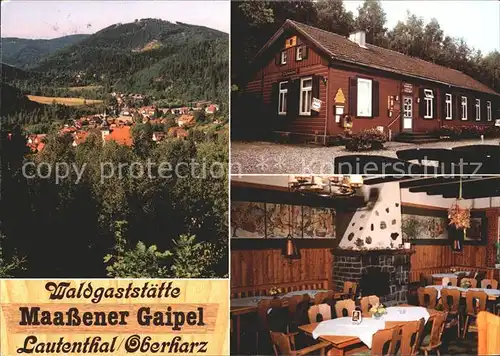 Lautenthal Harz Ortsblick Waldgaststaette Maassener Gaipel Stube Kat. Langelsheim