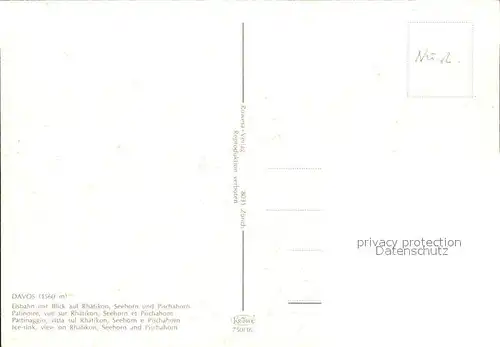 Davos GR Eisbahn mit Rhaetikon Seehorn und Pischahorn Kat. Davos