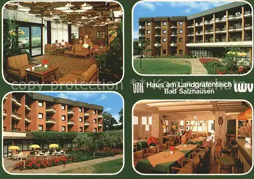 Bad Salzhausen Haus am Landgrafenteich Aufenthaltsraum Terrasse Gastraum Kat. Nidda