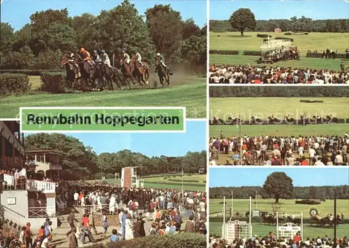 Hoppegarten VEB Vollblutrennbahnen Pferderennen Zuschauer Tribuenen Kat. Hoppegarten