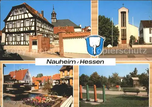 Bad Nauheim Fachwerkhaus Kirche Brunnen Park Kat. Bad Nauheim