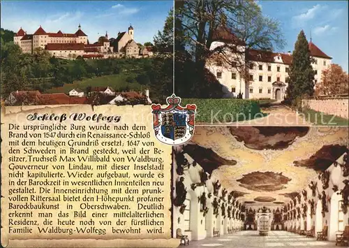 Wolfegg Schloss Wolfegg Schlosshalle Kat. Wolfegg