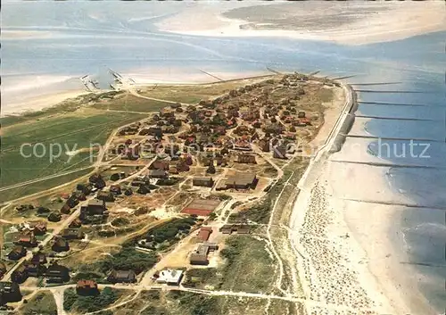 Baltrum Nordseebad Fliegeraufnahme Strand mit Norderney Kat. Baltrum