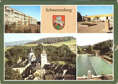 Schwarzenberg Erzgebirge Restaurant Roter Loewe Freibad Kat. Schwarzenberg