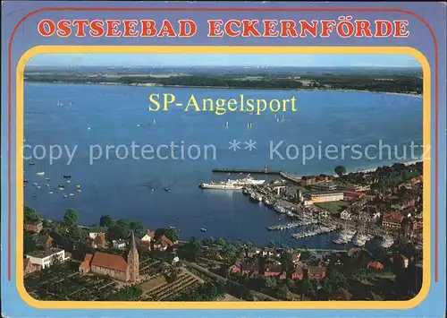 Eckernfoerde SP Angelsport Fliegeraufnahme Hafen Kat. Eckernfoerde