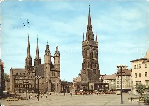 Halle Saale Markt Marktkirche Roter Turm Kat. Halle