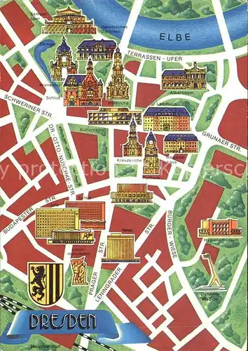 Dresden Stadtplan Kat. Dresden Elbe