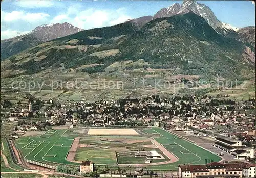 Merano Suedtirol Fliegeraufnahme Sportplatz Kat. Merano