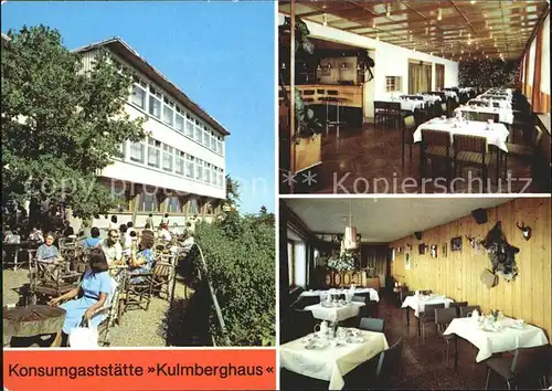 Saalfeld Saale Gaststaette Kulbergerhaus Kat. Saalfeld