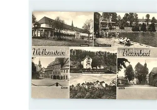 Wolkenstein Erzgebirge Kirche Markt Klubhaus Kat. Wolkenstein