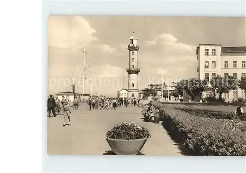 Warnemuende Ostseebad Promenade Leuchtturm Kat. Rostock