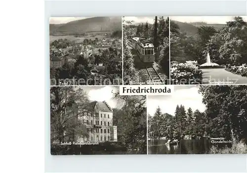 Friedrichroda Waldbahn Springbrunnen Gondelteich Schloss Reinhardsbrunn Kat. Friedrichroda