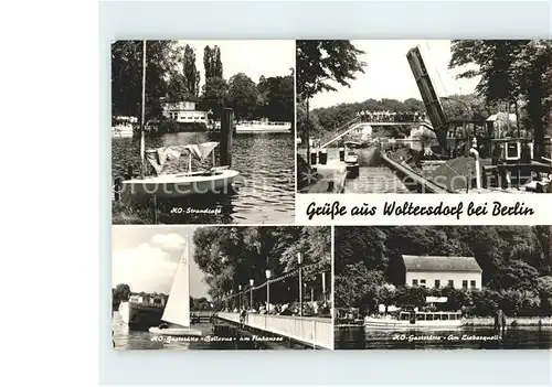Woltersdorf Erkner HO Strandcafe Gaststaette Am Liebesquell Segelboot Kat. Woltersdorf Erkner