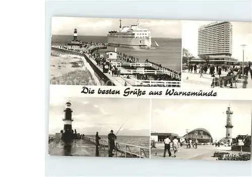 Warnemuende Ostseebad Faehrschiff Warnemuende Hotel Neptun Strandpromenade Leuchtturm Kat. Rostock