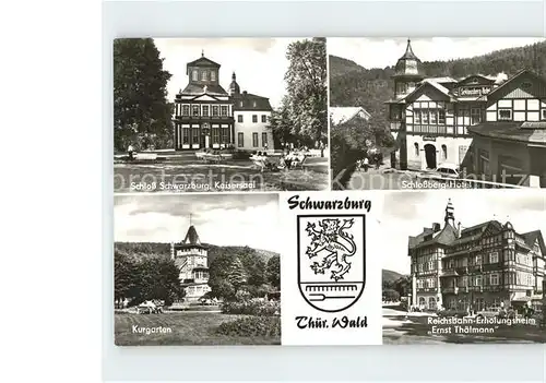 Schwarzburg Thueringer Wald Schlossberg Hotel Reichsbahn Erholungsheim Ernst Thaelmann Kurgarten  Kat. Schwarzburg