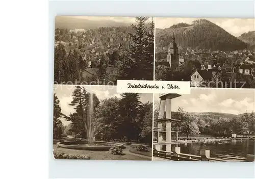 Friedrichroda Springbrunnen Schwimmbad Teilansichten Kat. Friedrichroda