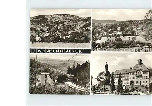 Klingenthal Vogtland Aschberg Grosse Aschbergschanze Sessellift Rathaus Kirche Kat. Klingenthal Sachsen