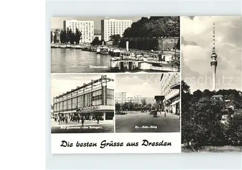 Dresden Terrassenufer Dr Kuelz Ring HO Gaststaette am Zwinger Kat. Dresden Elbe