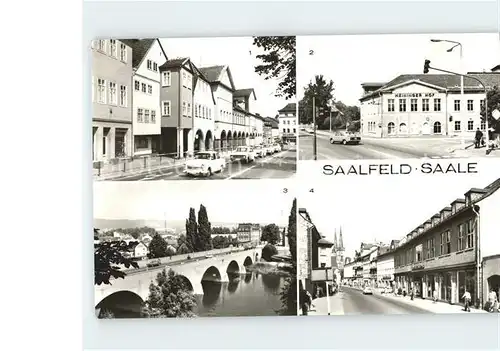 Saalfeld Saale Linden Markt Theater Restaurant Meininger Hof Bruecke Freundschaften Obere Strasse Kat. Saalfeld