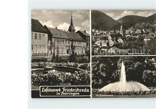 Friedrichroda Puschkinpark Kuranlage Springbrunnen Kat. Friedrichroda