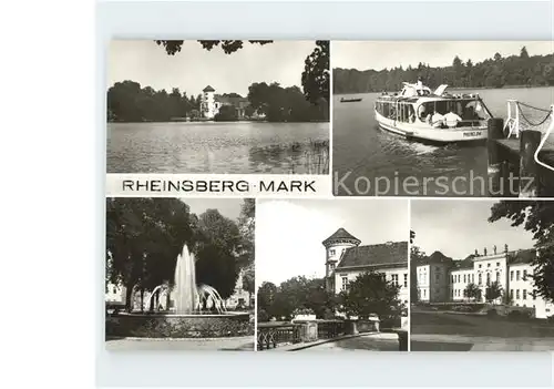 Rheinsberg Mark Springbrunnen Schiff Prebelow  Kat. Rheinsberg