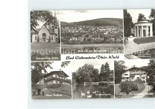 Bad Liebenstein Reichshoehe Evangelische Kirche Brunnentempel Klubhaus Dr Salvador Allende elisabethpark Kat. Bad Liebenstein