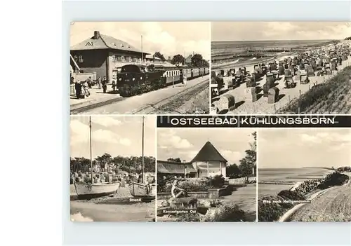 Kuehlungsborn Ostseebad Strand Eisenbahn Konzertgarten Weg nach Heilingendamm Kat. Kuehlungsborn