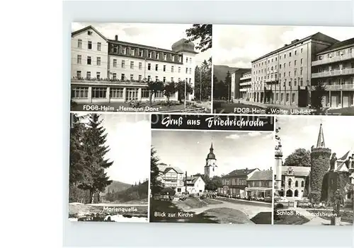 Friedrichroda FDGB Heim Hermann Danz Walter Ulbricht Marienquelle Kirche Schloss Kat. Friedrichroda