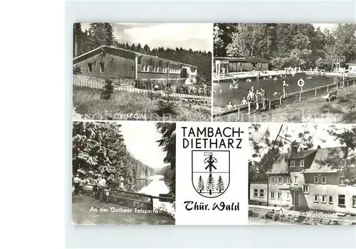Tambach Dietharz VEM Cafe Schwimmbad Waldbaude Gothaer Talsperre Kat. Tambach Dietharz