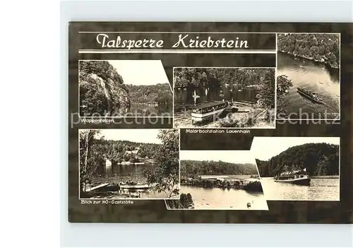 Kriebstein Talsperre Motorbootstation Lauenhain HO Gaststaette Wappenfelsen Kat. Kriebstein