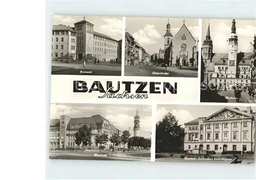 Bautzen Postamt Steinstrasse Rathaus Deutsch Sorbisches Volkstheater Kat. Bautzen