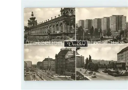 Dresden Zwinger Langgalerie Kronentor Freiberger Strasse Ring Cafe Kat. Dresden Elbe