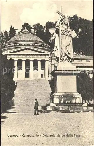 Genova Genua Liguria Camposanto Colossale statua della Fede Kat. Genova