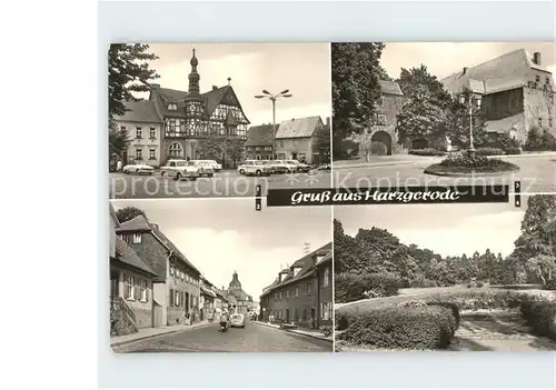 Harzgerode Marktplatz Rathaus Schlossberg Stadtgarten Kat. Harzgerode