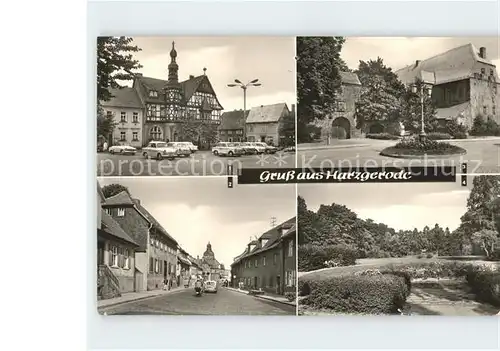 Harzgerode Marktplatz Rathaus Oberstrasse Schlossberg Stadtgarten Kat. Harzgerode